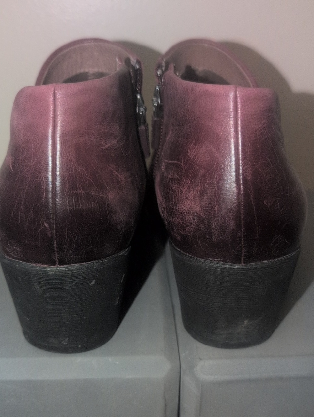 Dansko Burgundy Leather Wedge Booties